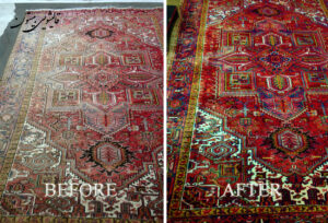 قبل و بعد شستن فرش دستباف