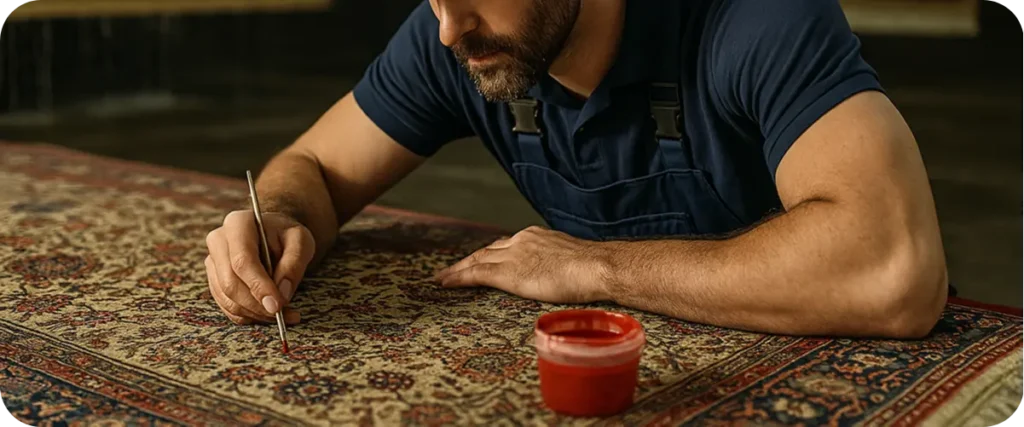 رنگرزی فرش در قالیشویی شرق تهران