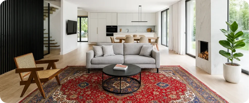 دکور منزل با فرش بامبو