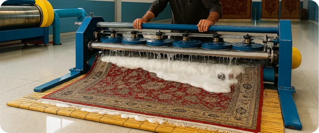 شستشوی فرش بامبو در قالیشویی