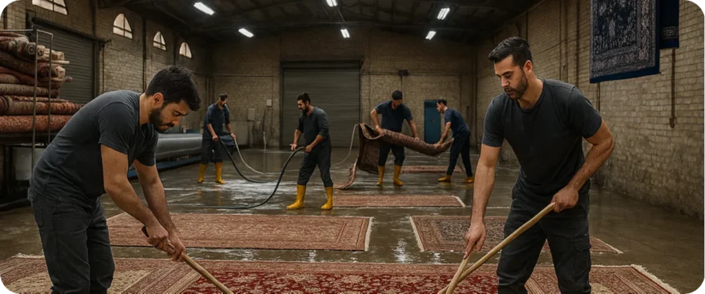 شستشوی فرش در بهترین قالیشویی در پیروزی تهران