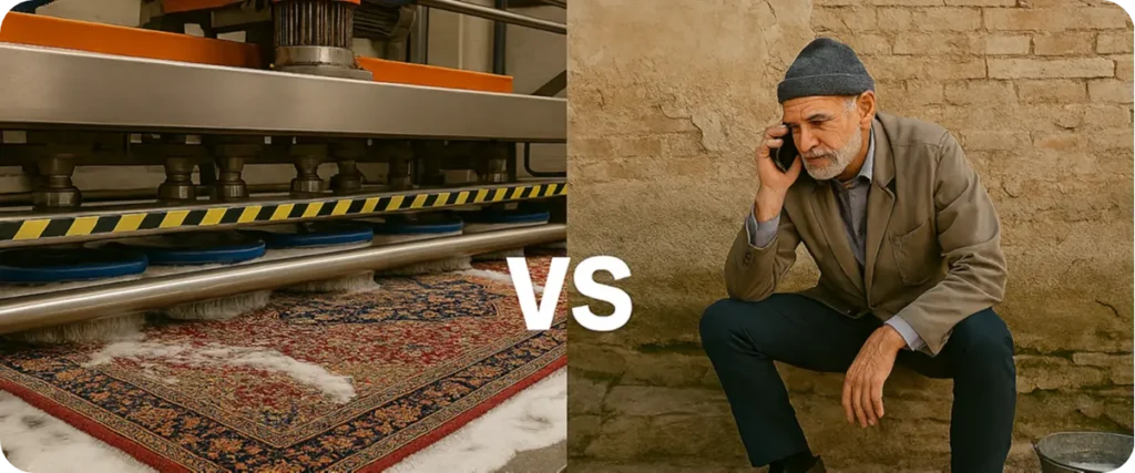 قالیشویی سنتی در مقابل قالیشویی مدرن مینی سیتی