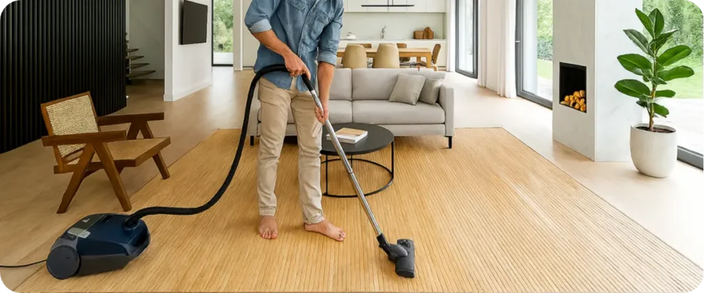 نظافت فرش بامبو