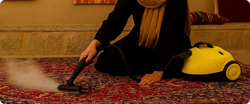 نظافت فرش با بخارشوی خانگی