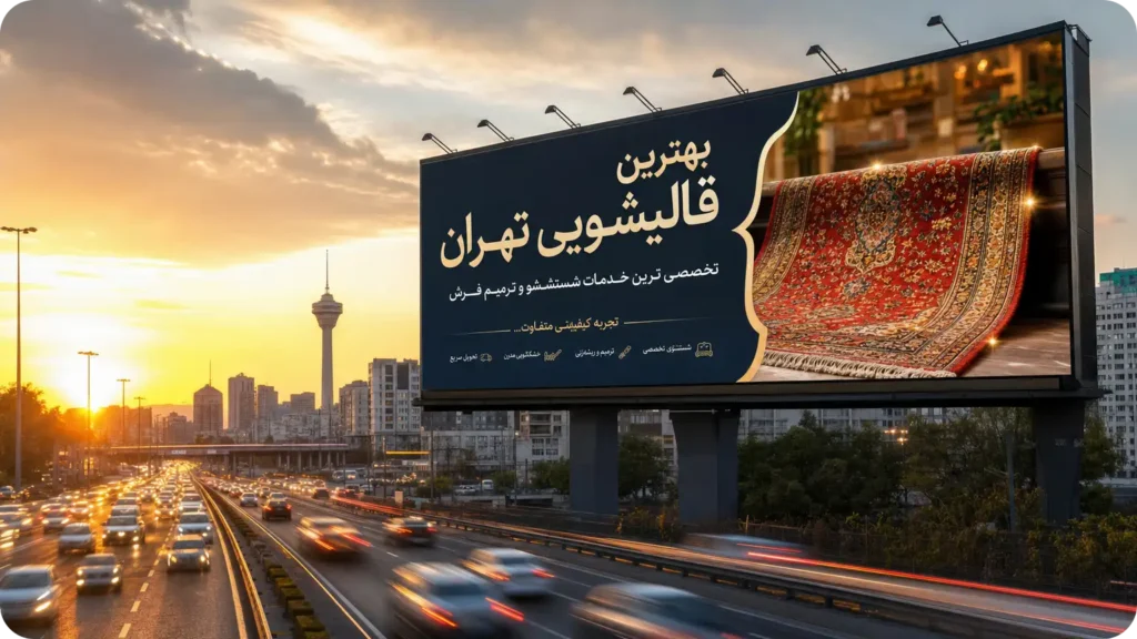 تبلیغات قالیشویی های غیر مجاز در غرب تهران